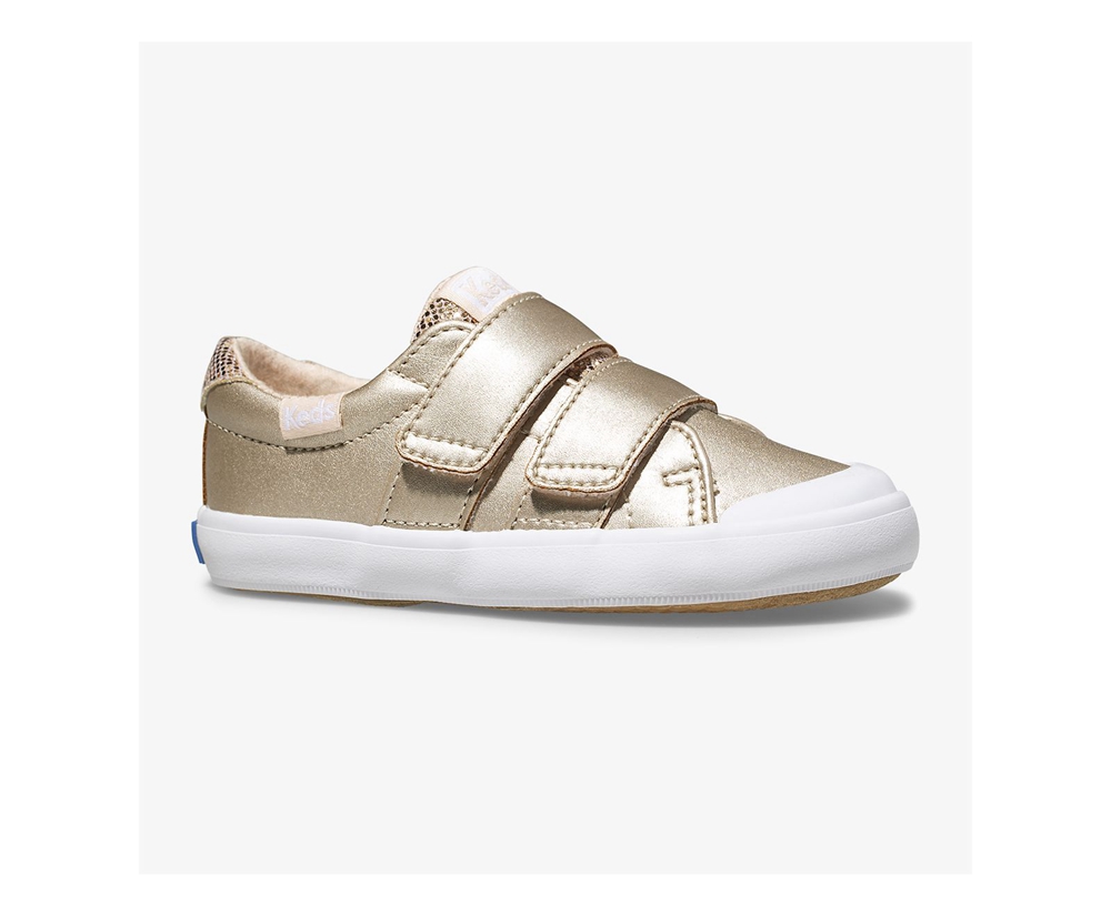 Slip On Παιδικα - Keds Courtney - Ροζ Χρυσο Χρωμα - ZFTOP2459